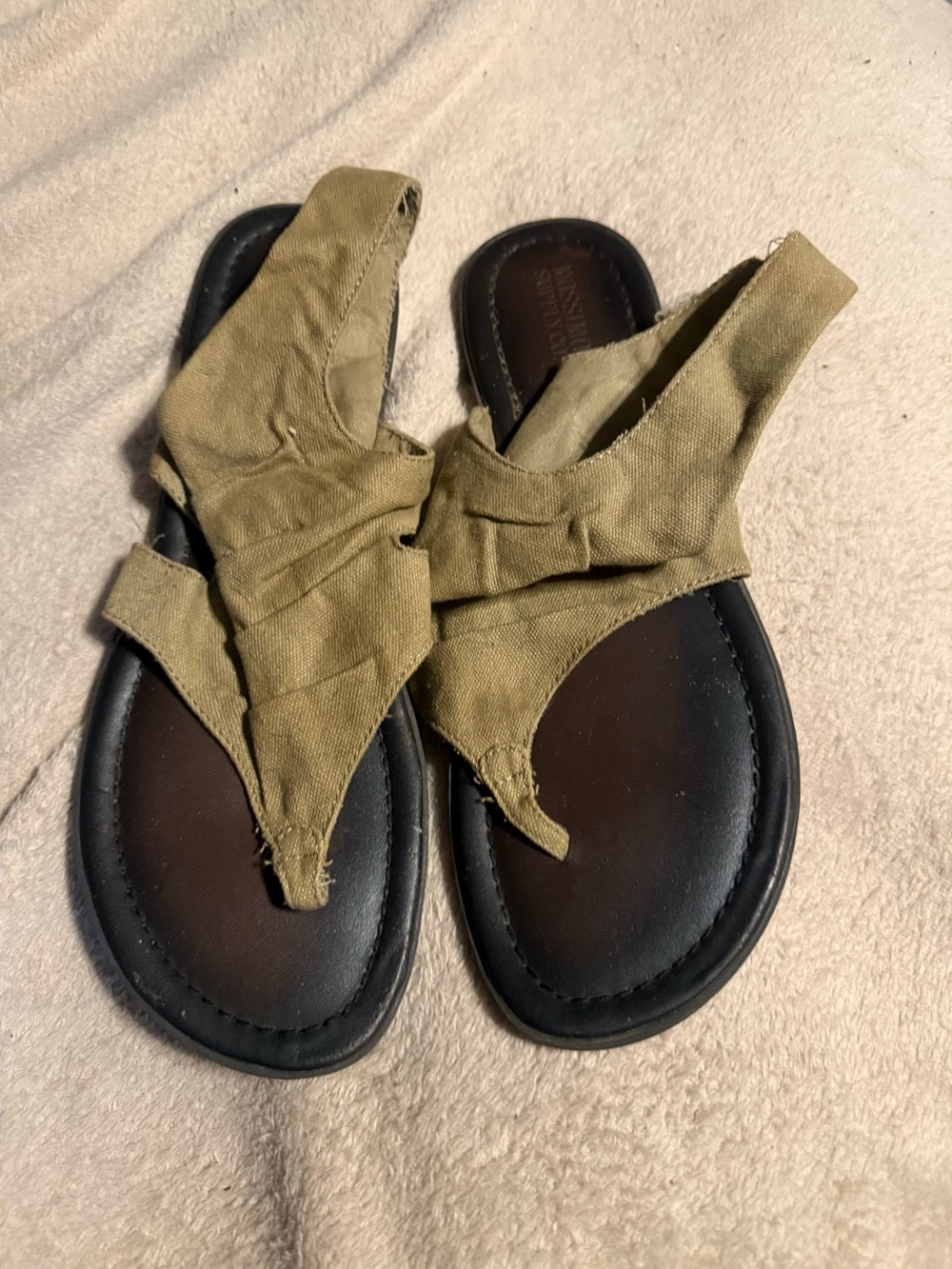 Mossimo Supply Co. Olive Green Canvas Slingback Sandals